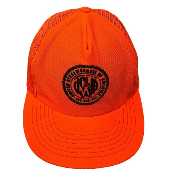 United Steelworkers of America USWA Union Vintage Mesh Trucker Snapback Hat Cap - Picture 2 of 10